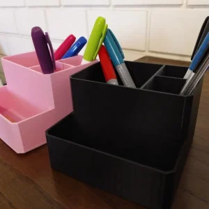 Organizador de Secretária 3D – Suporte para Canetas, Notas e Gadgets