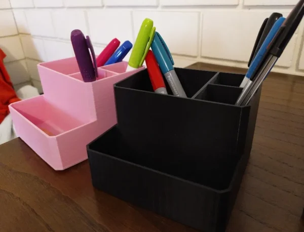 Organizador de Secretária 3D – Suporte para Canetas, Notas e Gadgets
